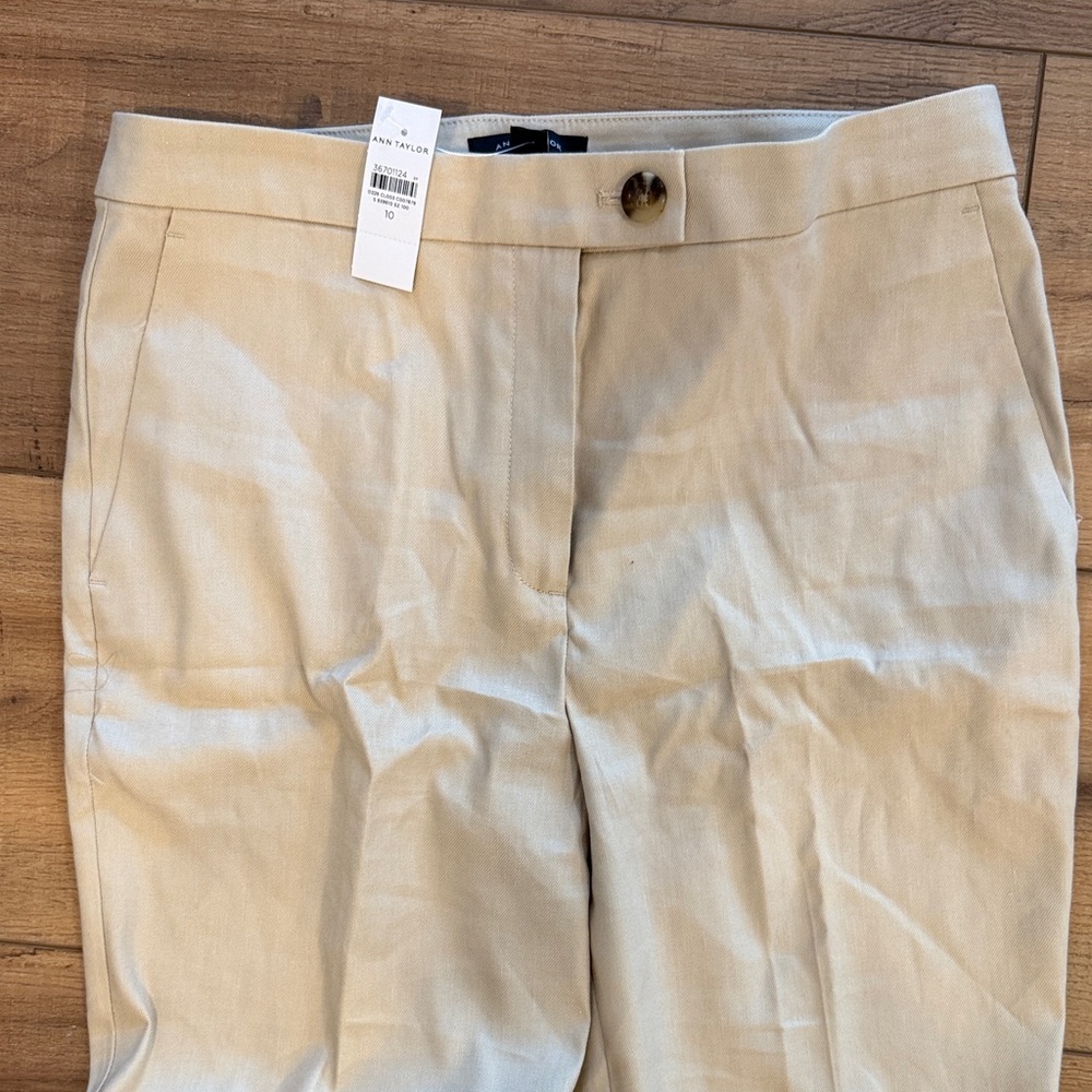 Ann Taylor Women's Tan linen slacks pants size 10 - Picture 2 of 10